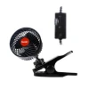 360 Degree Adjustable Rotation Clip One Head Low Noise Mini Electric Car Fan with Roller Switch