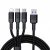 Import 3in1 Data Cable Nylon Braided Wire Fast Charging Smart Phone USB Telephone Cable Micro Ios Typec Usb from China