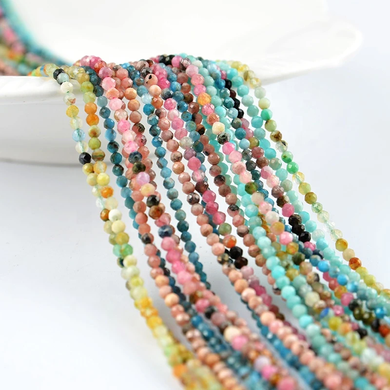 3mm 4mm Rondelle Faceted Stone Gemstone Beads Jewely Making