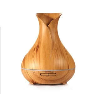 400ml Wooden Grain Aromatherapy Essential Oil Diffuser Ultrasonic Cool Mist Humidifier with Color LED Lights Changing