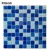 Import 4mm thickness glass crystal mosaics 12x12 inch mix blue colors swimming pool tile from China