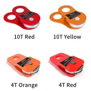 4T/8T/10T Heavy Duty Recovery Winch Snatch Pulley Block for 4x4 winches (Orange/Red)