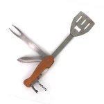 5 in 1 Portable Multifunctional Camping Outdoor Stainless Steel Folding BBQ Grill Tool