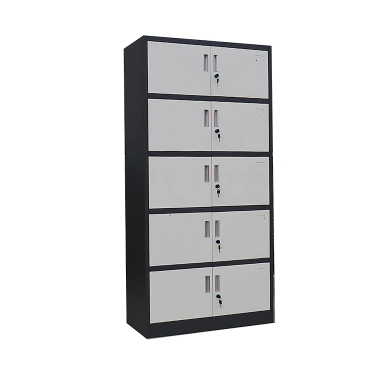 5 layer steel office storage file cabinet double doors metal locker 10 drawers