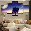 5 Pieces Fantasy Trees painting canvas Landscape Canvas Wall Art Shiny Starry Sky Home Decor