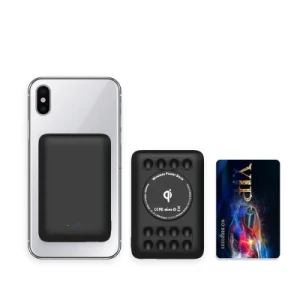 5000mAh Suction Cup Card Qi Shared Magnetic Custom Logo Laptop Portable Disposal Mini Mobile Charger Wireless Power Bank