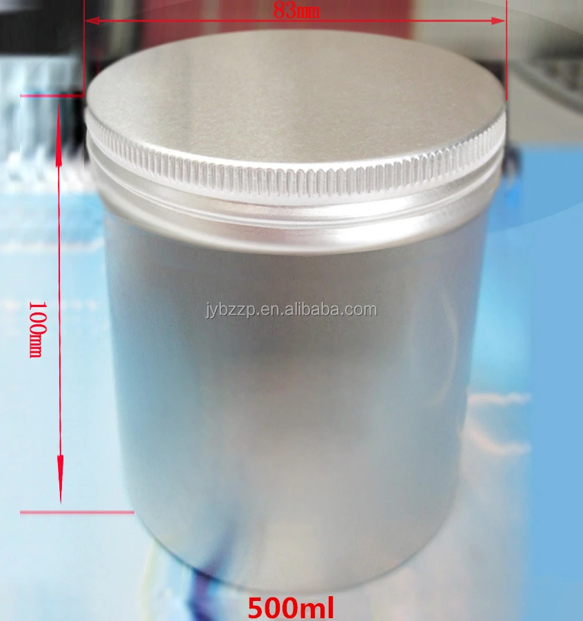 500gm metal screw top tin,aluminum tin with lid,round screw lid tin