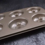 6 Cups Muffin mold Cake Metal Cupcake Mold Non-Stick Donut round baking pan