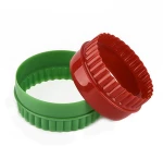 6pcs set baking tools Plastic Two Sided Round Cookie press Cutters