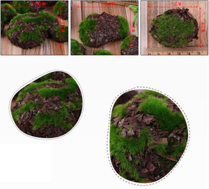 6pcs/Set Wood Chip Green Foam Moss Stone  Rock Artificial Flower Pots Christmas Wedding Home Garden Decoration Flowers