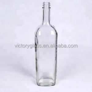 750ml decorative clear unique ellipse shape glass wine bottle