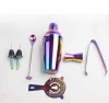 8pcs Metal Boston Restaurant Bar Bartender Tools Stainless Steel Rainbow Cocktail Shaker Set