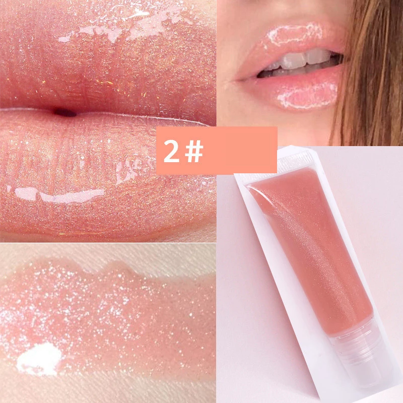 9 colors real effect plumping lip gloss transparent glass glossy plump oil moisturized oem odm private label