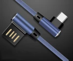 90 degree 2.4 A Nylon game mobile phone cables charging data line usb 3.0 to type c charger cable