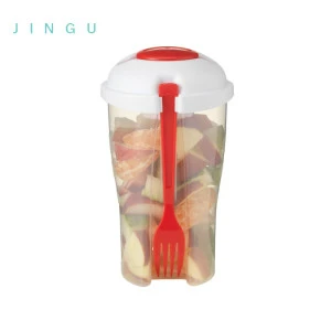 900ml salad dressing shaker with fork food container
