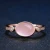 Import 925 sterling silver ring color treasure jewelry natural naked egg-shaped hibiscus stone open rose gold female ring from China