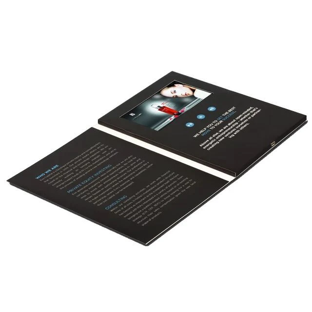 A4 paper card 7inch Video Brochure Card for Presentations Digital Advertising Player Video book