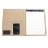 A4 PU leather ring binder multifunctional business office conference portfolio document folder with calculator and clipboard
