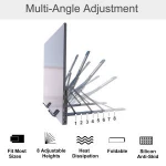Adjustable Aluminum Portable Monitor stand Foldable Portable Desktop Holder for Laptop, iPad, Tablets,books etc