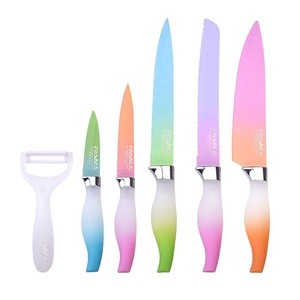 Amazon Top Sale 6pcs Gift Box Color Kitchen Knife Set