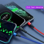amazon top seller 2021 usb c micro usb type c  3A  multi function nylon braided 3 in 1 fast charging usb cable