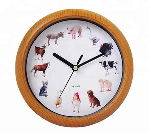 Animal sound childrens wall clock