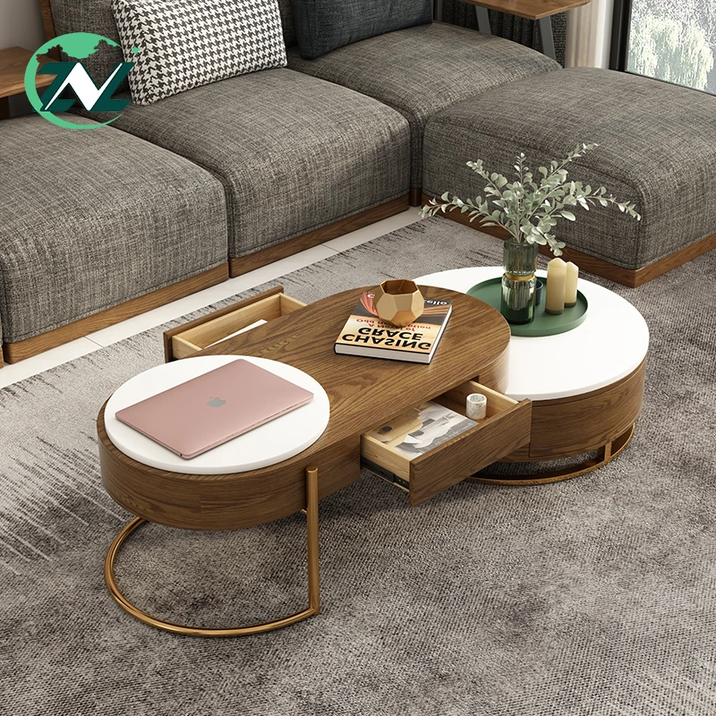 Apartmennt Furniture Living Room Table Lift Up Top Tea Table Combination Wooden Nesting Tables