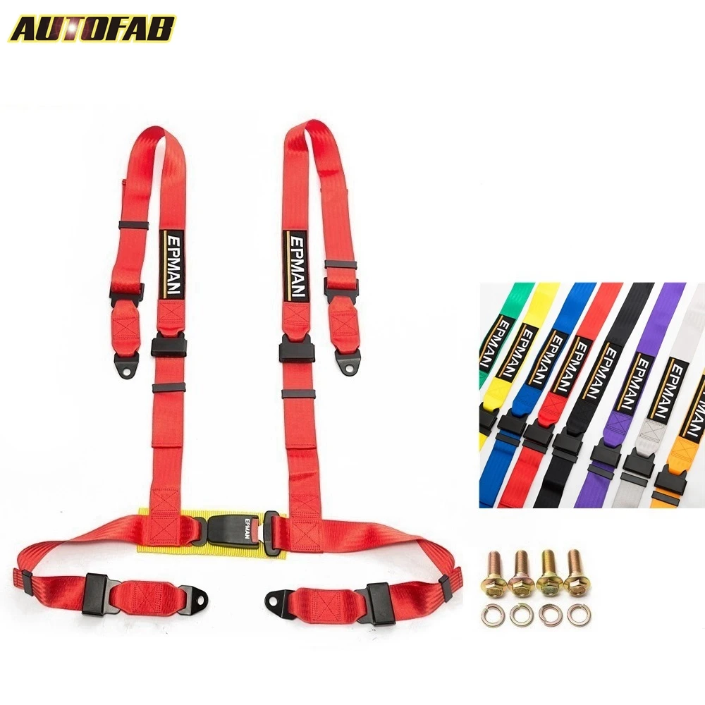 AUTOFAB - 2&quot; Universal Vehicle Racing 4 Point Auto Car Safety Seat Belt Buckle Harness EPM-02BUC