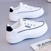 Autumn Womens New Leather Soft Sole White Shoes Popular Board Shoes Sports and Casual Shoes