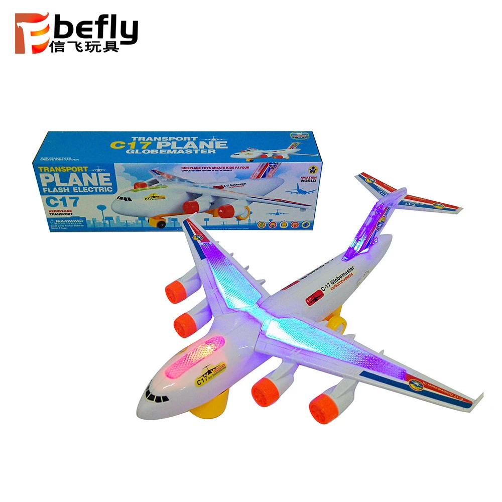Baby play gift plastic battery operated toy plane with light