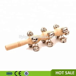 Baby rattles wooden Jingle Stick with bells Sleigh Bells