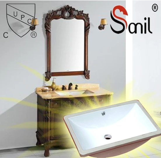 Bathroom Rectangle Porcelain Lavatory Vanity Undermount Sink