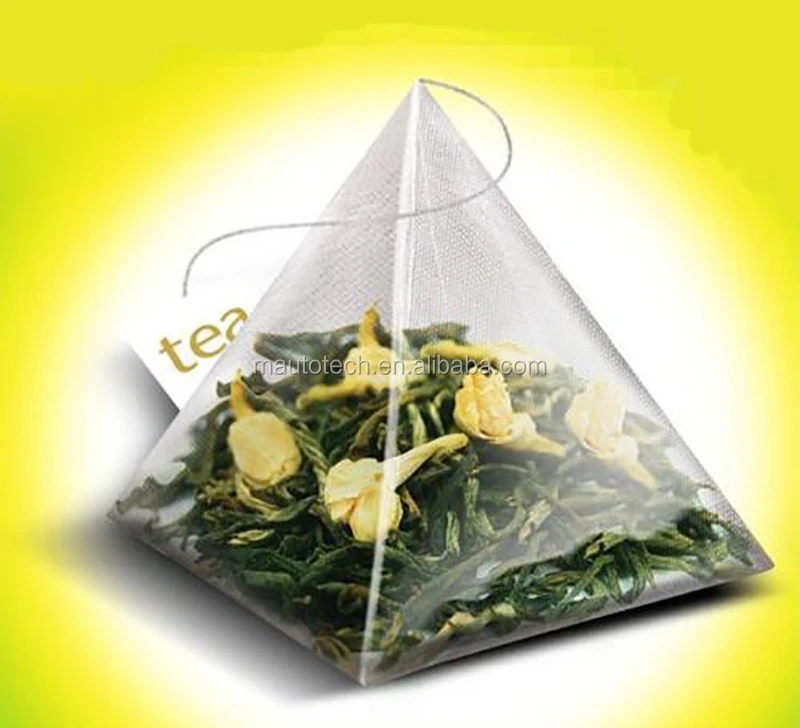 biodegradable high quality pyramid heat seal empty nylon triangle tea filter bag with tag