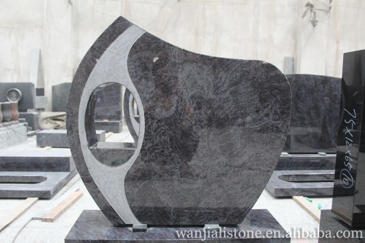Black Granite Tombstone, Blue Pearl Europe Monument With High Quality