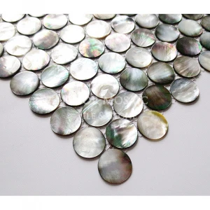 Black-lipped pearl mother of pearl penny round sea shell mosaic tiles