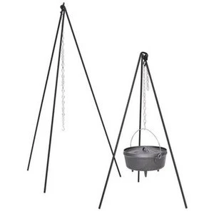 Black Paint Cast Iron Camping Cookware Tripod Stand