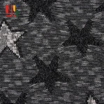 Black star pattern knitted modal cotton poly rayon hacci stock fabric