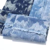 Blue and White Snowflakes 80% Cotton Jacquard Denim Fabric For Jeans 10.5Oz High Quality Denim Fabric Wholesale