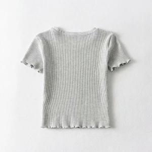 Bmurhmza2021 summer new womens solid short high waisted top knitted with undercoat and ice silk short sleeve T-shirt
