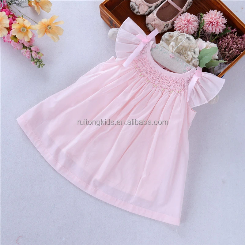 C75055 new born summer infant baby girls clothes sets smocked dress embroidery hand made  boutiques kids clothes wholesale