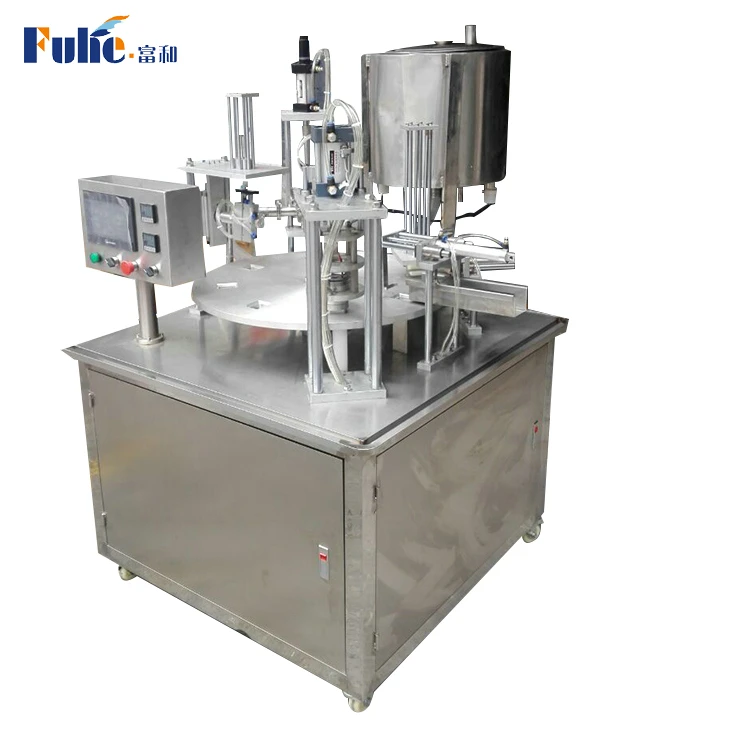 CE certificate industrial pneumatic automatic high capacity rotary cup filling sealing machine