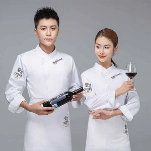 Celebrity chef spring and autumn long-sleeved chef clothes mens hotel bakery restaurant catering kitchen work clothes