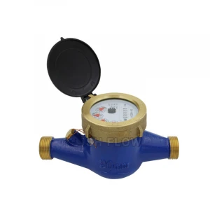 Cheap mini 25mm brass cold multi jet water flow meter gauge