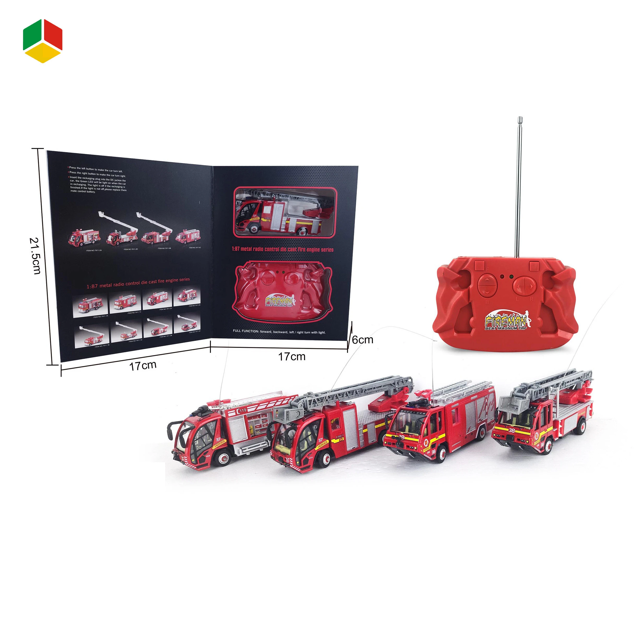 Chenghai New RC Car 1 87 Alloy Remote Control Fire Truck Toys