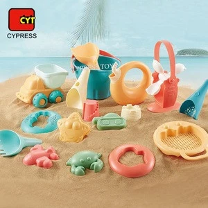 Children Summer Plastic Soft Sand Bucket Beach Toy Silicone Beach Toys 17PCS