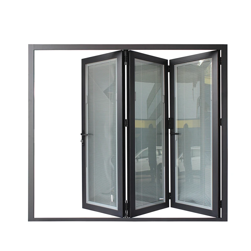 China cheap aluminium alloy plexiglass folding door patio balcony exterior folding accordion doors