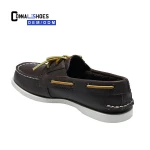 China kids shoes manufacturer Connal lace up rubber outsole leather kids summer boat shoes