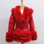 China Manufacture High Quality  Winter Padded Jacket women fox Fur Coat Down Jacket