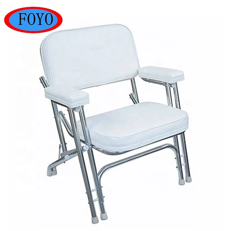 China marine supplier white 304 stainless steel or aluminum boat folding chair for sale