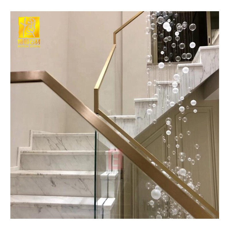China OEM design white marble stairs